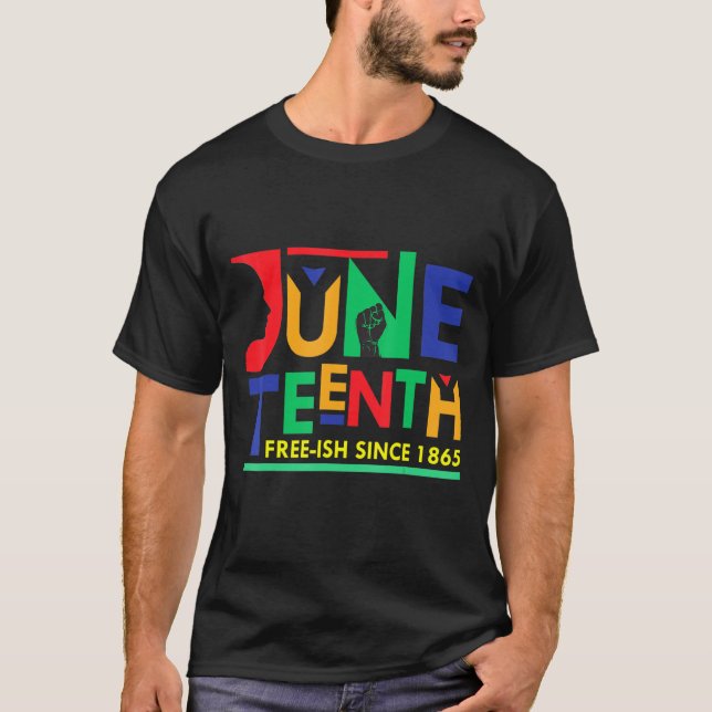 Mens Juneteenth Freeish Seit 1865 Melanin Ancesto T-Shirt (Vorderseite)