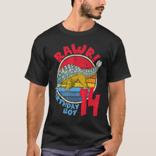 Mens Junge 14. Geburtstag I Rawr! Ankylosaurus I F T-Shirt