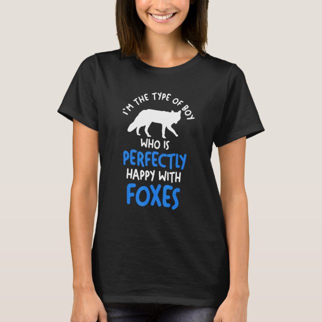 Mens Junge, der mit Füchsen glücklich ist T-Shirt (Vorderseite)