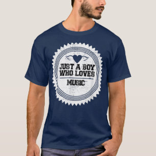 Mens Just a Boy, der Musikdesign für ein Musi Lieb T-Shirt