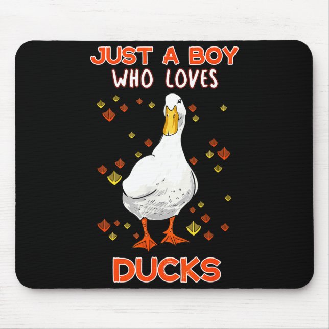 Mens Just A Boy Who Loves Ducks Funny Duck Lover Q Mousepad (Vorne)