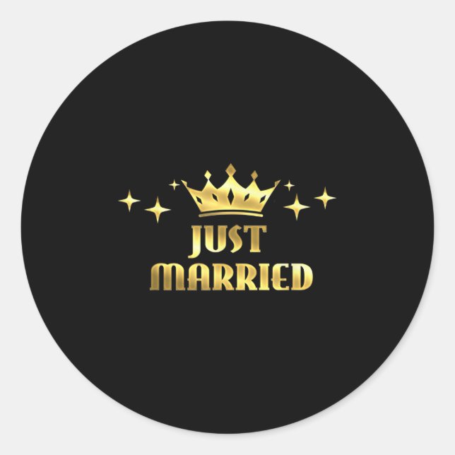 Mens Just Married Groom Squad Funny Wedding Party Runder Aufkleber (Vorderseite)