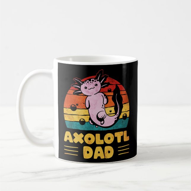 Mens Kawaii Axolotl Dad Retro Vintage  Kaffeetasse (Links)