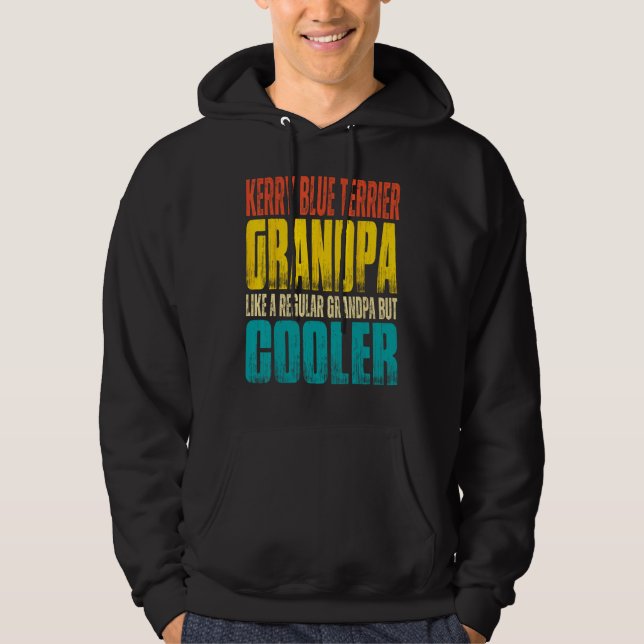 Mens Kerry Blue Terrier Grandpa Like a Regular Gra Hoodie (Vorderseite)