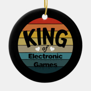 Mens King of Electronic Games Keramik Ornament