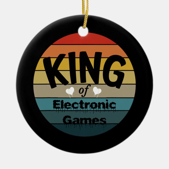 Mens King of Electronic Games Keramik Ornament (Vorne)
