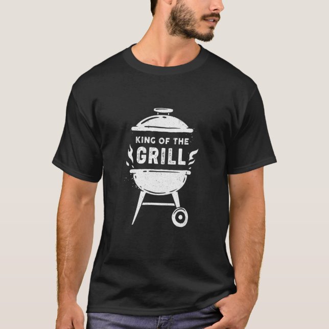 Mens King Of The Grill Smoking Meat Barbeque Roast T-Shirt (Vorderseite)