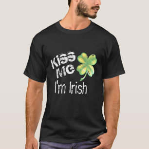 Men's Kiss Me Ich bin irisches, schwarzes und grün T-Shirt