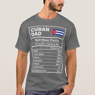 Mens Kubaner Vater Ernährung Fakten Vatertagnation T-Shirt