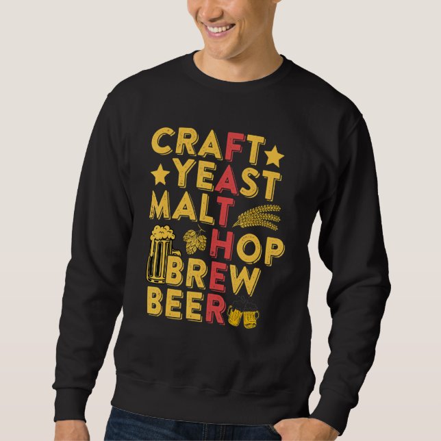 Mens Kunsthafte Malt Hop Brew Bierbrauerei Sweatshirt (Vorderseite)
