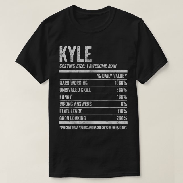 Mens Kyle Nutrition Personalisiert NameFunny Name  T-Shirt (Design vorne)