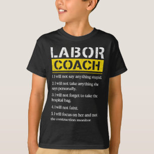 Mens Labour Coach erwartet Vater Regeln Papa Funny T-Shirt