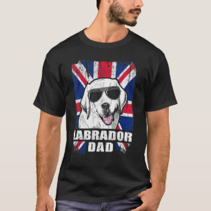 Mens Labrador Dad Cool Uk Flag Vintage Retro T-Shirt