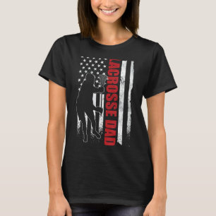 Mens Lacrosse Vater American Flag 4. Juli Lax Vate T-Shirt