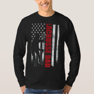 Mens Lacrosse Vater American Flag 4. Juli Lax Vate T-Shirt