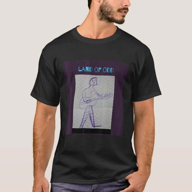 Mens Land of Odd Guitar man T-Shirt (Vorderseite)