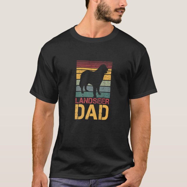 Mens Landseer Dad Vintage   T-Shirt (Vorderseite)