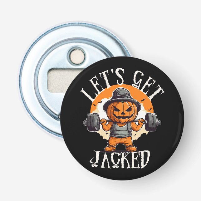 Mens Lasse Jacked Pumpkin Jack-O-Lantern Funny Flaschenöffner (Vorderseite)