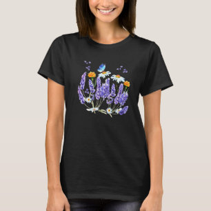 Mens Lavender Pflanze Butterfly Herb Wildblume Bot T-Shirt