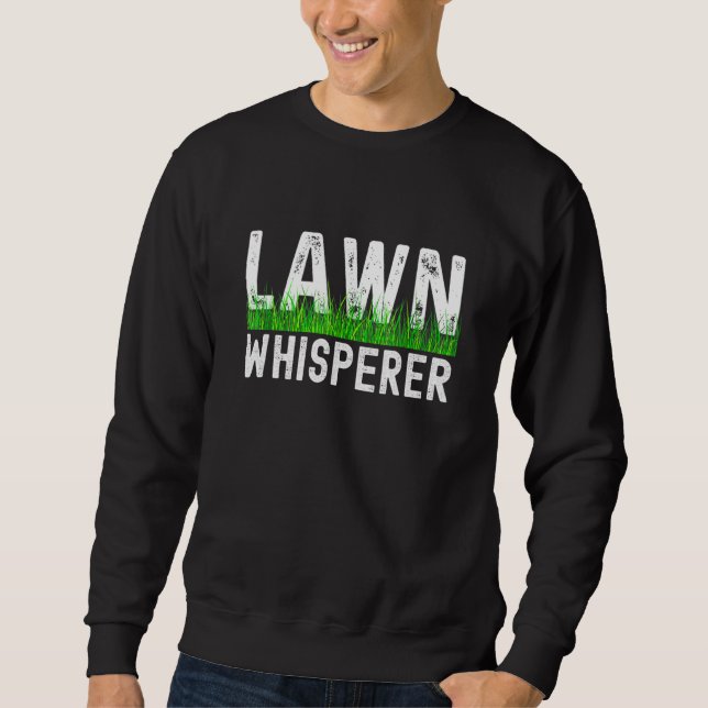 Mens Lawn Whisperer Retro Rasenmäher Landscaping Sweatshirt (Vorderseite)