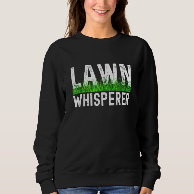 Mens Lawn Whisperer Retro Rasenmäher Landscaping Sweatshirt (Vorderseite)