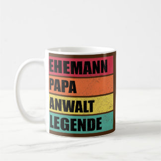 Mens Lawyer Dad Legend Husband Wedding Father's Kaffeetasse