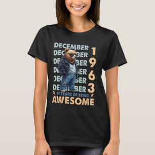Mens Legend Dezember 1963 61st Birthday Bear 61 Ye T-Shirt