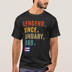 Mens Legend Seit Januar 1969 53. Geburtstag Kubane T-Shirt