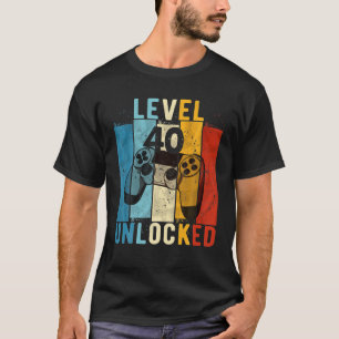 Mens Level 40 unkontrollierter Video-Gamer 40 Jahr T-Shirt