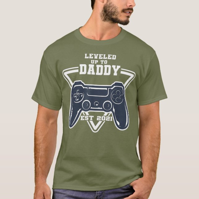 Mens Leveled Up to Daddy 2021 Bald zu Vater T-Shirt (Vorderseite)
