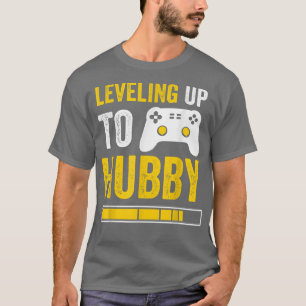 Mens Leveling up to Hubby Husband Gamer Verlobung T-Shirt