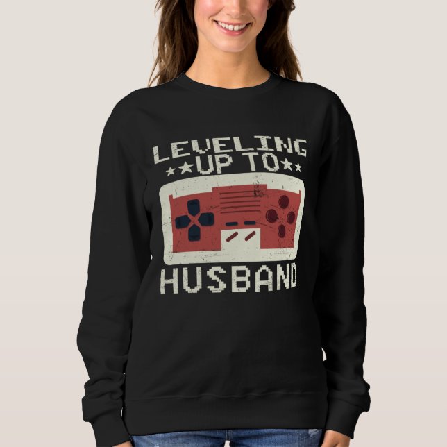 Mens Leveling Up to Husband Bachelor Party Gamer E Sweatshirt (Vorderseite)