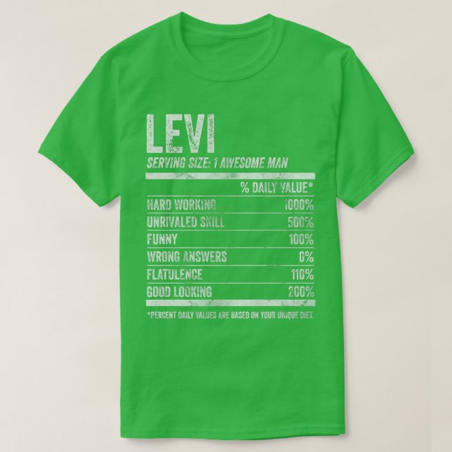 Mens Levi Nutrition Personalized Name  Funny Name  T-Shirt (Design vorne)