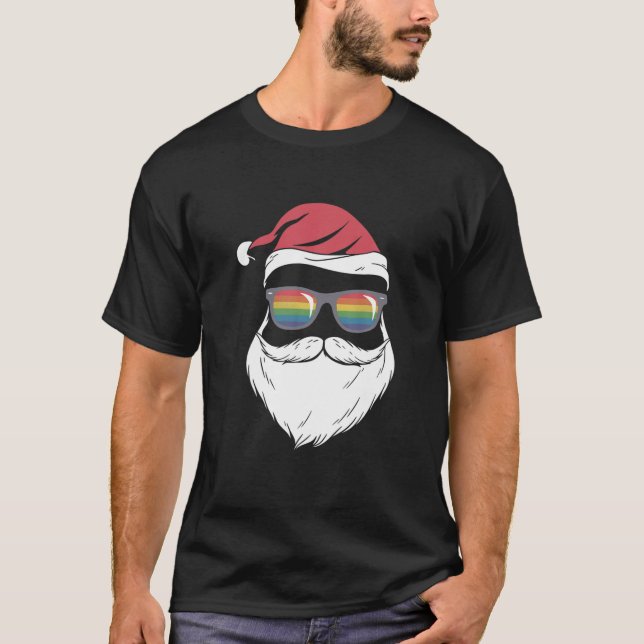 Mens LGBT Santa Pride Gay T-Shirt (Vorderseite)