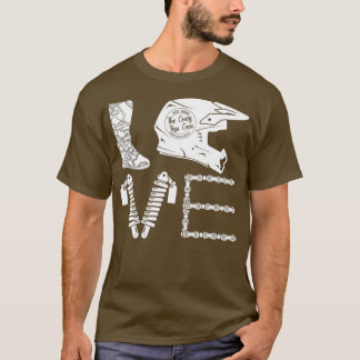 Mens LIEBE Dirt Bike Helmet Motocross Vater Vater T-Shirt