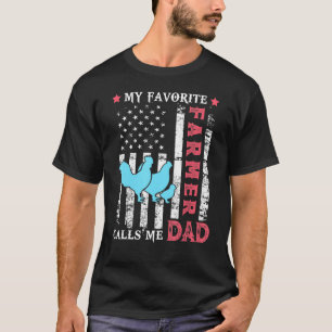 Mens Lieblings-Bauer nennt mich Vater Hühnerflagge T-Shirt