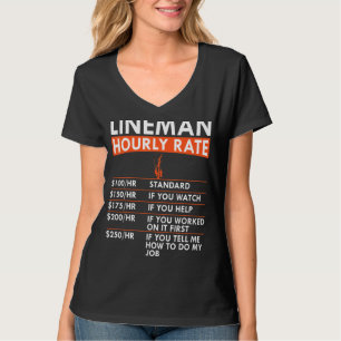 Mens Lineman Stundensatz Power Electric Cable Labr T-Shirt