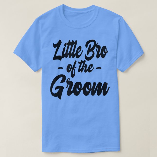 Mens Little Bro der Groom Bachelor Matching Gro T-Shirt (Design vorne)
