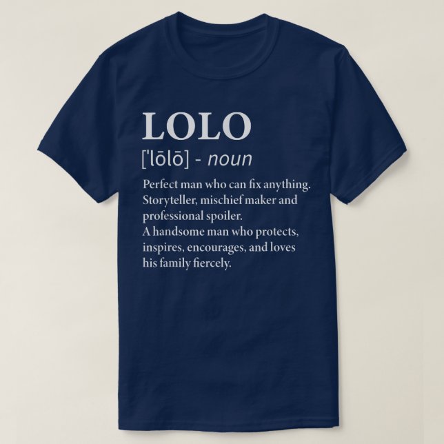 Mens Lolo Definition Philippinen Großvater Funny G T-Shirt (Design vorne)