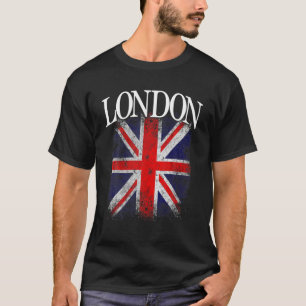 Mens London Vintag Retro Britische Flagge Funny T-Shirt
