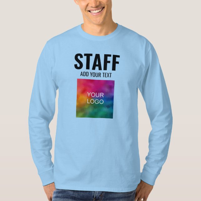 Mens Long Sleeve T-Shirts Crew Mitarbeiter (Vorderseite)