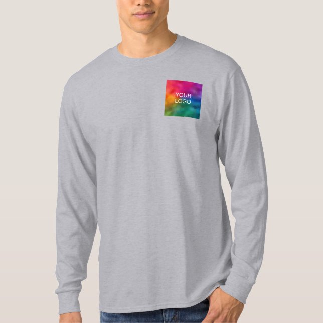Mens Long Sleeve TShirt Logo für Unternehmen hinzu (Vorderseite)