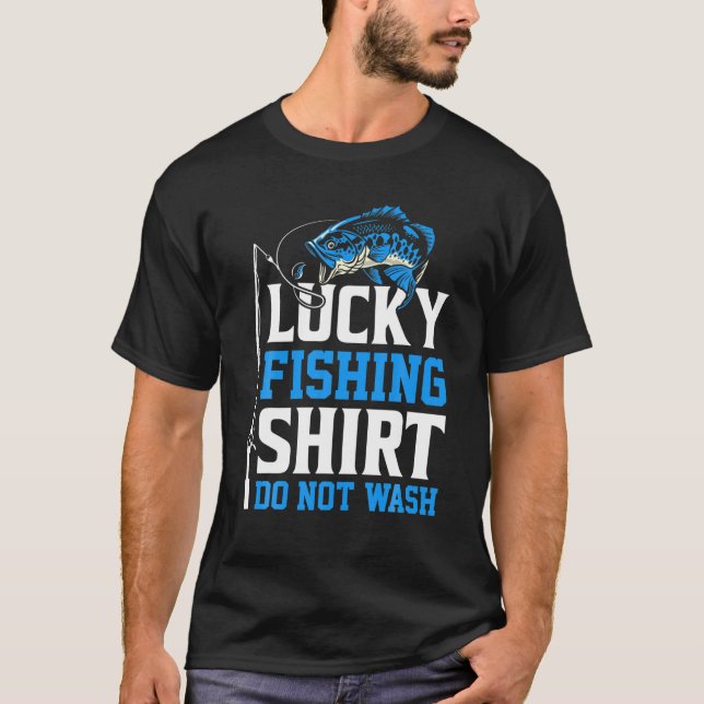 Mens Lucky Fishing Wash Fisherman nicht T-Shirt (Vorderseite)