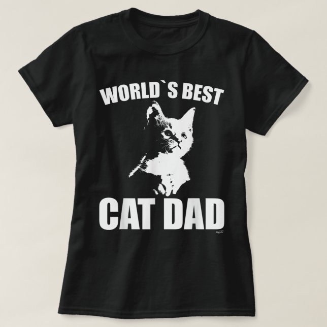 Mens lustiges WORLD`s BESTES CAT-VATER KITTEN-SHIR T-Shirt (Design vorne)