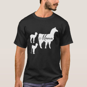 Mens Mama Llama Silhouette Niedliche Mama Alpaca L T-Shirt