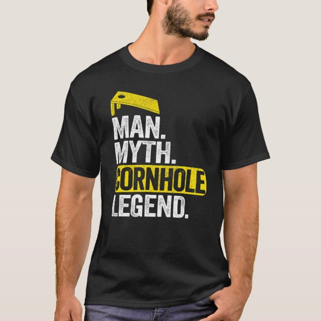 Mens Man Myth Cornhole Legend Daddy Cornole Vater T-Shirt (Vorderseite)