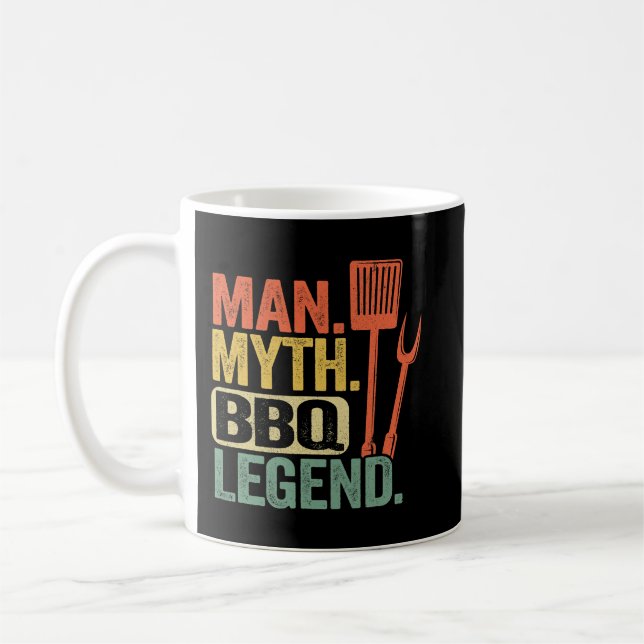 Mens Man Myth GRILLEN Legend Barbecue Grilling Vat Kaffeetasse (Links)