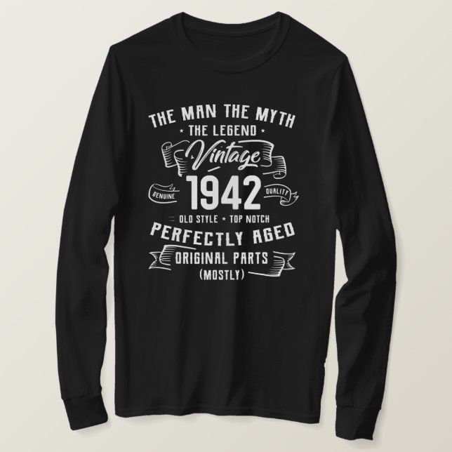 Mens Man Myth Legend 1942 80th Bday Geschenke für  T-Shirt (Design vorne)