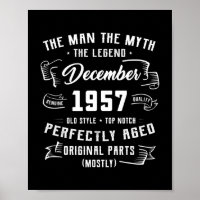 Mens Man Myth Legend Dezember 1957 65. Geburtstag