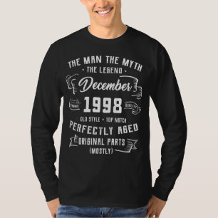 Mens Man Myth Legend Dezember 1998 24. Geburtstag T-Shirt
